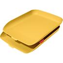 Bac à courrier Cosy Leitz®, pour documents A4, empilable, lot de 2, jaune