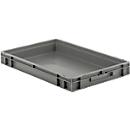 Bac à empiler Euro EF 6070 - polypropylène - L 600 x l. 400 x H 75 mm - 14,3 L - poignées fermées - gris