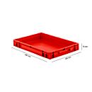 Bac à empiler Euro EF 6070 - polypropylène - L 600 x l. 400 x H 75 mm - 14,3 L - poignées fermées - rouge