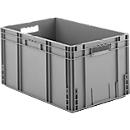 Bac à empiler Euro série MF 6320 - polypropylène - l. 600 x P 400 x H 320 mm - 62,3 L - poignées ouvertes - gris