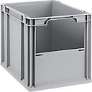 Bac à empiler Eurobox - serie Economy - plastique - L 400 x P 300 x H 320 mm - 30 l - façade ouverte - gris - notre marque Schaefer Shop Pure