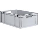 Bac à empiler Eurobox - serie Economy - plastique - L 600 x P 400 x H 220 mm - 44 l - poignées ouvertes - gris - notre marque Schaefer Shop Pure