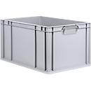 Bac à empiler Eurobox - serie Economy - plastique - L 600 x P 400 x H 320 mm - 65 l - poignées fermées - gris - notre marque Schaefer Shop Pure