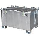 Bac d'entrepôt pour batteries au lithium-ion de type LIL 220, tôle d’acier, couvercle verrouillable, empilable 3 fois, l. 1200 x P 800 mm