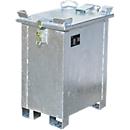 Bac d'entrepôt pour batteries au lithium-ion de type LIL 30, tôle d’acier, couvercle verrouillable, empilable 3 fois, l. 400 x P 600 mm