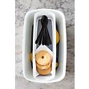 Bac de rangement MyBox Leitz, version longue, l. 307 x H 55 x P 105 mm, pour ustensiles, blanc/gris