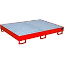 Bac de rayonnage type RW/RW 1800, avec caillebotis, rouge RAL3000