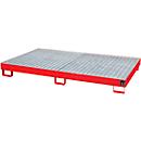 Bac de rayonnage type RW/RW 2200-1, avec caillebotis, rouge RAL3000