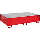 Bac de rayonnage type RW/RW 2200-2, avec caillebotis, rouge RAL3000