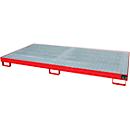 Bac de rayonnage type RW/RW 2700-1, avec caillebotis, rouge RAL3000