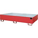 Bac de rayonnage type RW/RW 2700-2, avec caillebotis, rouge RAL3000