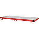 Bac de rayonnage type RW/RW 3300-1, avec caillebotis, rouge RAL3000