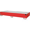 Bac de rayonnage type RW/RW 3300-2, avec caillebotis, rouge RAL3000