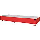 Bac de rayonnage type RW/RW 3600-3, avec caillebotis, rouge RAL3000
