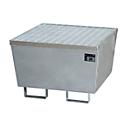 Bac de récupération BAUER AM-1, avec caillebotis, acier, 215 l, L 800 x P 800 x H 545 mm, galvanisé