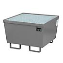 Bac de récupération BAUER AM-1, avec caillebotis, acier, 215 l, L 800 x P 800 x H 545 mm, gris
