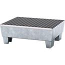 Bac de rétention ASECOS, acier, avec grille et pieds de socle, capacité de 60 l, L 635 x P 785 x H 268, galvanisé