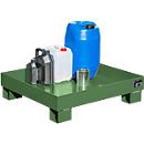 Bac de rétention AW60-2 - 68 litres - L 900 x l. 800 x H 220 mm - sans caillebotis - vert RAL 6011