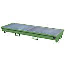 Bac de rétention BAUER AM-4/B, avec grille, acier, 233 l, L 2400 x P 800 x H 285 mm, vert