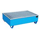 Bac de rétention BAUER AW-2/PE avec grille, 210 l, L 1215 x P 815 x H 365 mm, bleu