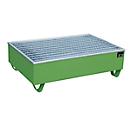 Bac de rétention BAUER AW-2/PE avec grille, 210 l, L 1215 x P 815 x H 365 mm, vert