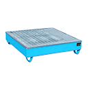 Bac de rétention BAUER AW-4/A/PE avec grille, 211 l, L 1215 x P 1215 x H 290 mm, bleu