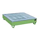 Bac de rétention BAUER AW-4/A/PE avec grille, 211 l, L 1215 x P 1215 x H 290 mm, vert