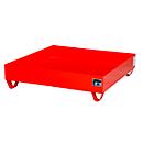 Bac de rétention en acier sans caillebotis, 1200 x 1200 mm, rouge RAL 3000