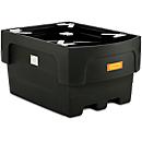 Bac de rétention IBC, polyéthylène, 1100 L, 1500 kg, bac de soutirage, avec garde au sol