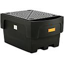 Bac de rétention IBC, polyéthylène, 1100 L, 1500 kg, bac de soutirage et panneau perforé en PE, avec garde au sol