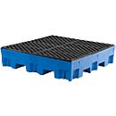 Bac de rétention, polyéthylène, accessible par le dessous, 255 l, avec grille en PE