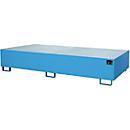 Bac de rétention pour le rayonnage des entrepôts type RW/GR 2700-3, avec caillebotis, bleu RAL 5012