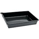 Bac de rétention pour petits conteneurs, capacité 16 l, sans grille, l. 530 x P 400 x H 100 mm, polyéthylène, noir