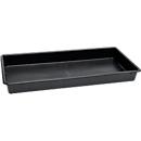 Bac de rétention pour petits conteneurs, capacité 64,5 l, sans grille, l. 1000 x P 550 x H 150 mm, polyéthylène, noir
