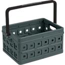 Bac de transport pliant Square Sunware, L 435 x l. 310 x H 213 mm, 24 litres, avec poignées et hanse, anthracite/noir