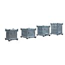 Bac de transport pour déchets spécifiques SAG 800 BAUER, en tôle d'acier, galvanisé à chaud, verrouillable, L 1200 x P 1000 x H 1235 mm