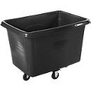 Bac de transport Rubbermaid Cube Truck, 0,39 m³, jusqu'à 227 kg, avec roulettes, noir
