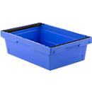 Bac emboîtable et empilable KMB B 617 SSI Schäfer – polypropylène – avec cintres de gerbage – L 607 x l 399 x H 173 mm – 27 L – bleu