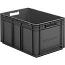 Bac EURO EF 6320, capcité 63,7 L, poignées ouvertes, gris fer