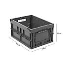 Bac Euro pliable 4322, sans couvercle, pour le transport et la manutention, volume 20,3 L, gris