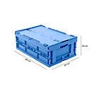 Bac pliable dimensions Euro 6422 NG DL, avec couvercle, pour le transport et la manutention, 41,4 L, bleu