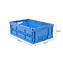Bac pliable dimensions Euro 6422 NG, sans couvercle, pour le transport et la manutention, 41,4 L, bleu