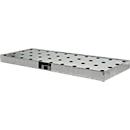 Bac pour petits récipients Bauer KGW 1/M, capacité 11 l, jusqu'à 150 kg, avec grille en tôle perforée, L 940 x P 370 x H 60 mm, acier galvanisé