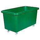 Bac rectangulaire, plastique, mobile, 450 L, vert