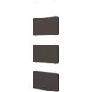 Baffle triple, suspendu, pour montage au plafond, 3 éléments, classe d'absorption A, L 600 x H 400 mm, voile acoustique, hauteur totale : 1800 mm, gris foncé