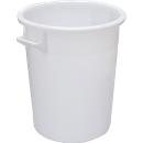 Bak, met handgrepen, 75 l, Ø 482 x H 570 mm, voedselveilig, temperatuurbestendig, stapelbaar, recyclebaar HDPE, wit