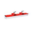 Balai pour chariot élévateur Bauer SKB-O 150, acier, sécurité anti-glissement, brosses interchangeables, pour fourches, rouge feu RAL 3000, L 1500 mm