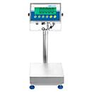 Balance au sol ae ADAM Gladiator GGF 75H, non étalonnée, résistante à l'eau, lisibilité 1 g/étendue de pesée jusqu'à 75 kg, RS-232, LED, plate-forme L 400 x P 500 mm, inox
