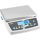 Balance compteuse Kern CKE 65K0.2, étendue de pesée 65 kg/lisibilité 2 g, connexion KUP, fonctionnement sur secteur/piles, sans piles, acier inoxydable, bleu-argenté