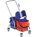 balde duplo cromo II, 2 x 15 baldes de litros, móvel, com prensa de esfregona e empurrar o punho